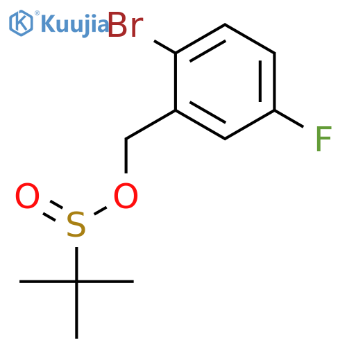 2-PROPANESULFINIC ACID, 2-METHYL-, (2-BROMO-5-FLUOROPHENYL)METHYL ESTER structure