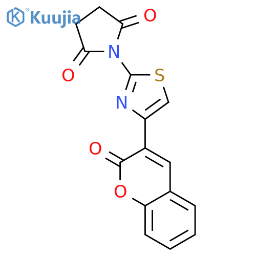 2,5-Pyrrolidinedione, 1-[4-(2-oxo-2H-1-benzopyran-3-yl)-2-thiazolyl]- structure