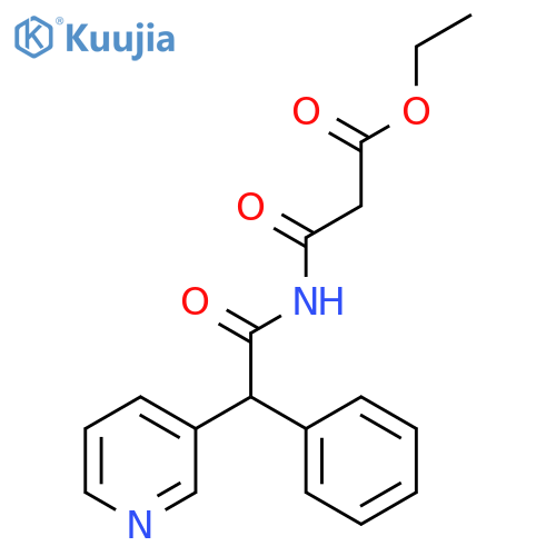 Propanoic acid, 3-oxo-3-[(phenyl-3-pyridinylacetyl)amino]-, ethyl ester structure