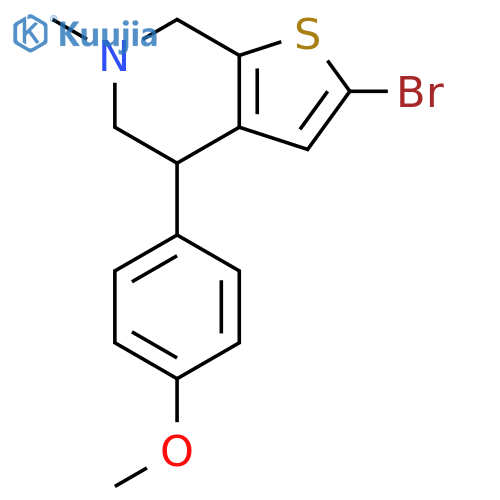 Thieno[2,3-c]pyridine, 2-bromo-4,5,6,7-tetrahydro-4-(4-methoxyphenyl)-6-methyl- structure