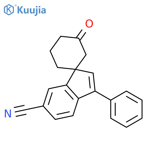 Spiro[cyclohexane-1,1'-[1H]indene]-6'-carbonitrile, 3-oxo-3'-phenyl- structure