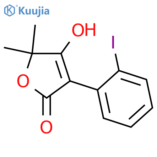 2(5H)-Furanone, 4-hydroxy-3-(2-iodophenyl)-5,5-dimethyl- structure