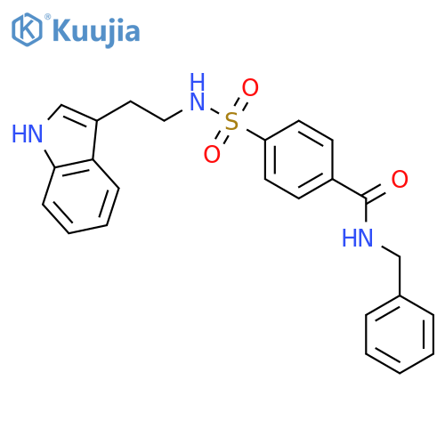 BENZAMIDE, 4-[[[2-(1H-INDOL-3-YL)ETHYL]AMINO]SULFONYL]-N-(PHENYLMETHYL)- structure