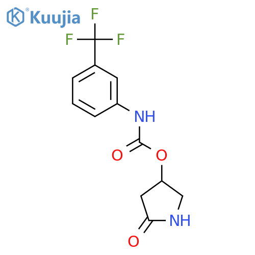 Carbamic acid, [3-(trifluoromethyl)phenyl]-, 5-oxo-3-pyrrolidinyl ester structure