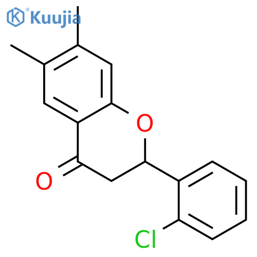 4H-1-BENZOPYRAN-4-ONE, 2-(2-CHLOROPHENYL)-2,3-DIHYDRO-6,7-DIMETHYL- structure