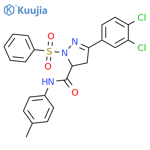1H-Pyrazole-5-carboxamide, 3-(3,4-dichlorophenyl)-4,5-dihydro-N-(4-methylphenyl)-1-(phenylsulfonyl)- structure