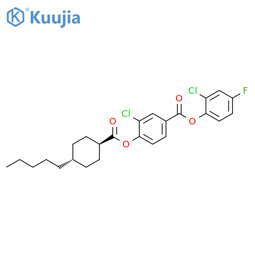 Benzoic acid, 3-chloro-4-[[(4-pentylcyclohexyl)carbonyl]oxy]-,2-chloro-4-fluorophenyl ester, trans- structure