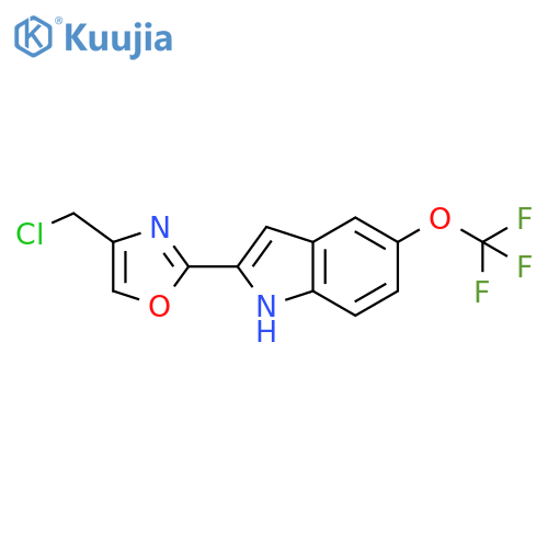 1H-Indole, 2-[4-(chloromethyl)-2-oxazolyl]-5-(trifluoromethoxy)- structure