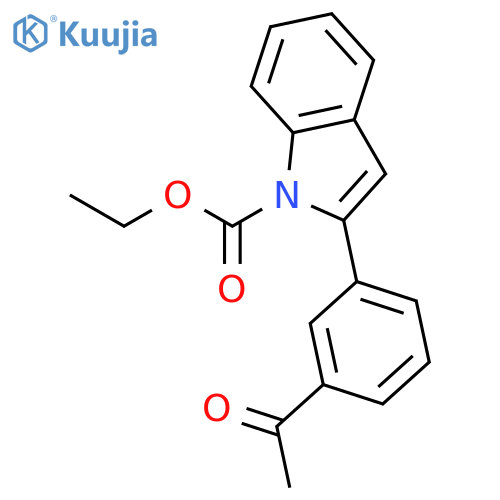 1H-INDOLE-1-CARBOXYLIC ACID, 2-(3-ACETYLPHENYL)-, ETHYL ESTER structure