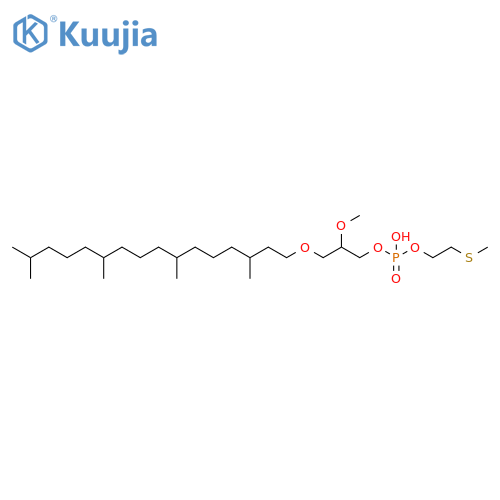 Phosphoric acid, mono[2-methoxy-3-[(3,7,11,15-tetramethylhexadecyl)oxy]propyl] mono[2-(methylthio)ethyl] ester structure