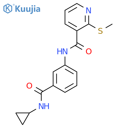 N-[3-(cyclopropylcarbamoyl)phenyl]-2-(methylsulfanyl)pyridine-3-carboxamide structure