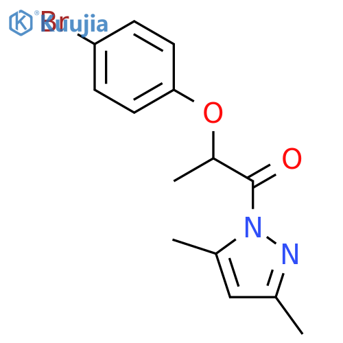 1H-Pyrazole, 1-[2-(4-bromophenoxy)-1-oxopropyl]-3,5-dimethyl- structure