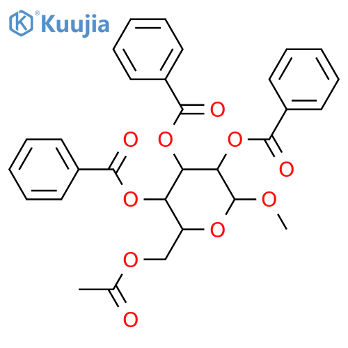 Methyl β-D-glucopyranoside; 2,3,4-Tribenzoyl, 6-Ac structure