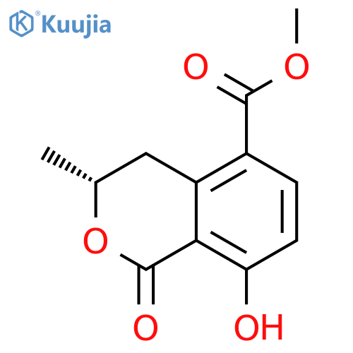 1H-2-Benzopyran-5-carboxylic acid, 3,4-dihydro-8-hydroxy-3-methyl-1-oxo-, methyl ester, (3R)- structure