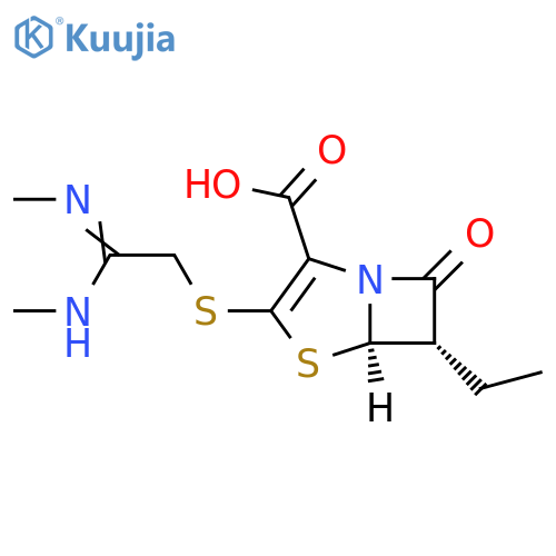 4-Thia-1-azabicyclo[3.2.0]hept-2-ene-2-carboxylic acid, 6-ethyl-3-[[2-(methylamino)-2-(methylimino)ethyl]thio]-7-oxo-, (5R,6S)-rel- structure