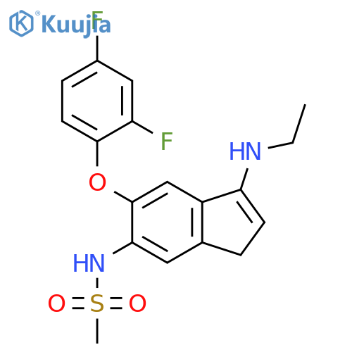 Methanesulfonamide, N-[5-(2,4-difluorophenoxy)-3-(ethylamino)-1H-inden-6-yl]- structure