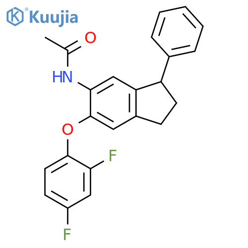 Acetamide,N-[6-(2,4-difluorophenoxy)-2,3-dihydro-3-phenyl-1H-inden-5-yl]- structure