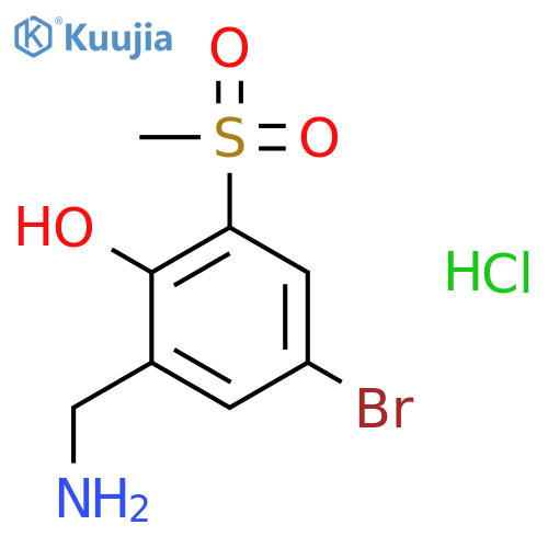 Phenol, 2-(aminomethyl)-4-bromo-6-(methylsulfonyl)-, hydrochloride structure