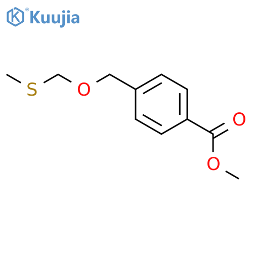Benzoic acid, 4-[[(methylthio)methoxy]methyl]-, methyl ester structure
