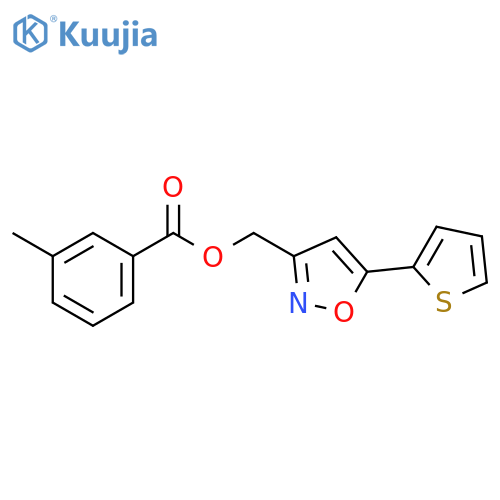 5-(thiophen-2-yl)-1,2-oxazol-3-ylmethyl 3-methylbenzoate structure