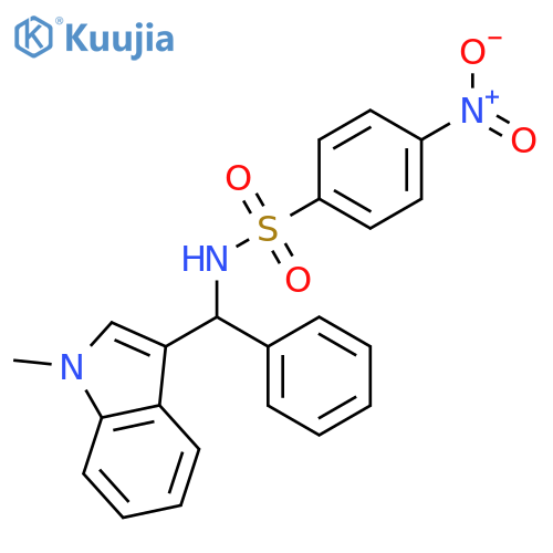 Benzenesulfonamide, N-[(1-methyl-1H-indol-3-yl)phenylmethyl]-4-nitro- structure