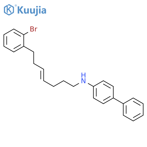 [1,1'-Biphenyl]-4-amine, N-[(4E)-7-(2-bromophenyl)-4-heptenyl]- structure