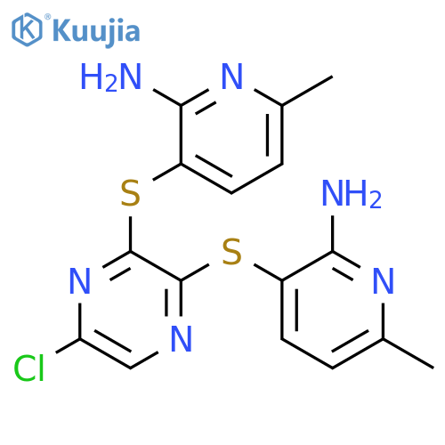 2-Pyridinamine, 3,3'-[(5-chloro-2,3-pyrazinediyl)bis(thio)]bis[6-methyl- structure