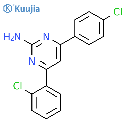 2-PYRIMIDINAMINE, 4-(2-CHLOROPHENYL)-6-(4-CHLOROPHENYL)- structure