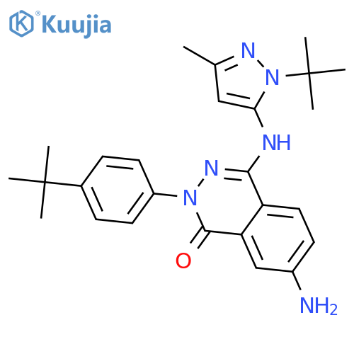 1(2H)-Phthalazinone,7-amino-4-[[1-(1,1-dimethylethyl)-3-methyl-1H-pyrazol-5-yl]amino]-2-[4-(1,1-dimethylethyl)phenyl]- structure