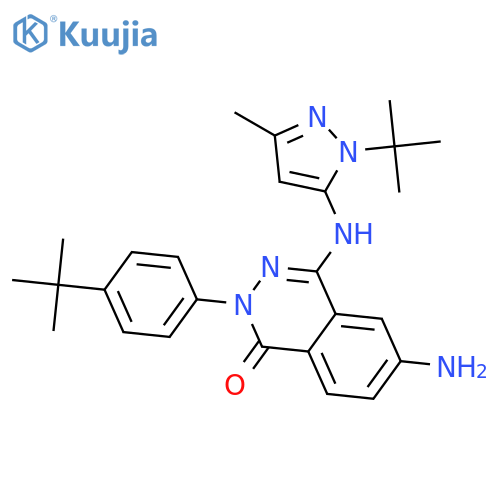1(2H)-Phthalazinone,6-amino-4-[[1-(1,1-dimethylethyl)-3-methyl-1H-pyrazol-5-yl]amino]-2-[4-(1,1-dimethylethyl)phenyl]- structure