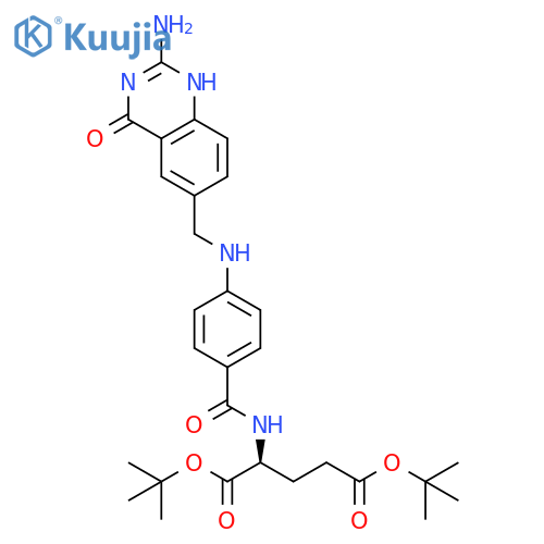 L-Glutamic acid,N-[4-[[(2-amino-1,4-dihydro-4-oxo-6-quinazolinyl)methyl]amino]benzoyl]-, bis(1,1-dimethylethyl) ester structure