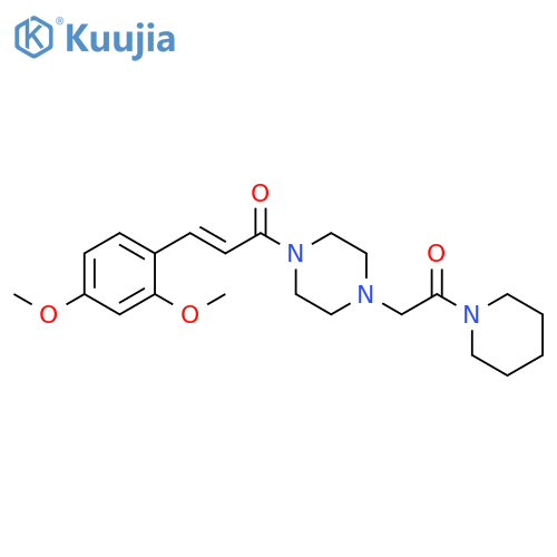 Piperazine,1-[3-(2,4-dimethoxyphenyl)-1-oxo-2-propenyl]-4-[2-oxo-2-(1-piperidinyl)ethyl]-, (E)- structure