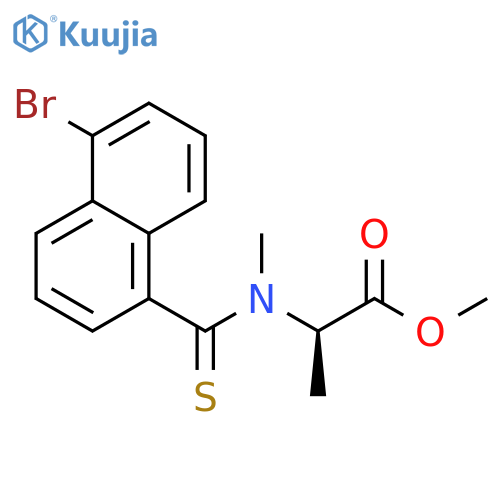D-Alanine, N-[(5-bromo-1-naphthalenyl)thioxomethyl]-N-methyl-, methyl ester structure