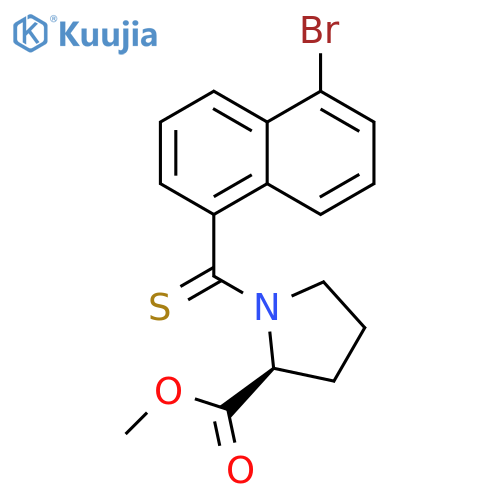 L-Proline, 1-[(5-bromo-1-naphthalenyl)thioxomethyl]-, methyl ester structure