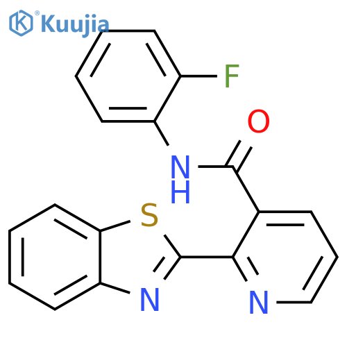 2-(1,3-benzothiazol-2-yl)-N-(2-fluorophenyl)pyridine-3-carboxamide structure