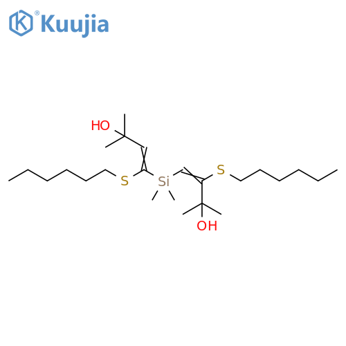 3-Buten-2-ol,3-(hexylthio)-4-[[1-(hexylthio)-3-hydroxy-3-methyl-1-butenyl]dimethylsilyl]-2-methyl- structure