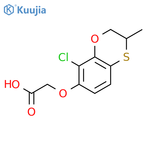 Acetic acid, [(8-chloro-2,3-dihydro-3-methyl-1,4-benzoxathiin-7-yl)oxy]- structure