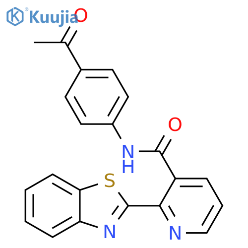 N-(4-acetylphenyl)-2-(1,3-benzothiazol-2-yl)pyridine-3-carboxamide structure