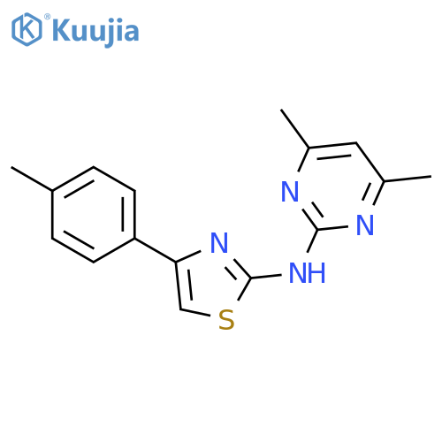 2-Pyrimidinamine, 4,6-dimethyl-N-[4-(4-methylphenyl)-2-thiazolyl]- structure