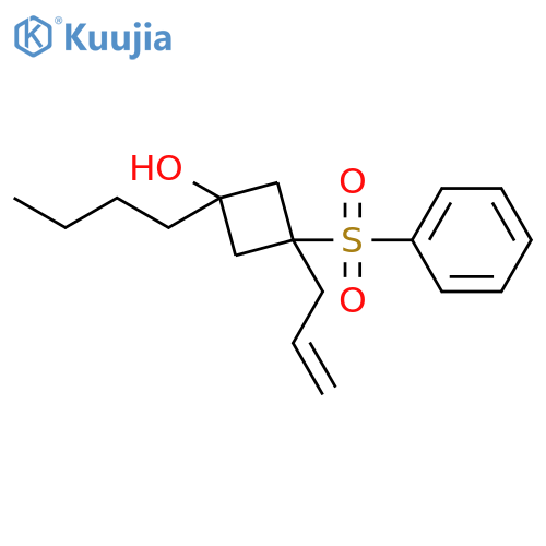 Cyclobutanol, 1-butyl-3-(phenylsulfonyl)-3-(2-propenyl)- structure