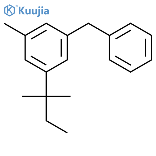 Benzene, 1-(1,1-dimethylpropyl)-3-methyl-5-(phenylmethyl)- structure