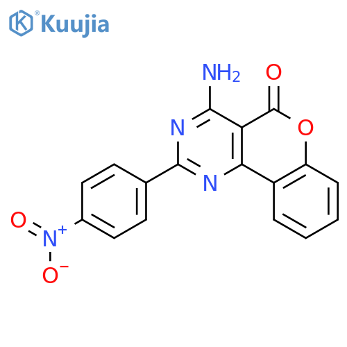 5H-[1]Benzopyrano[4,3-d]pyrimidin-5-one, 4-amino-2-(4-nitrophenyl)- structure