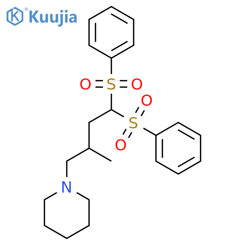 Piperidine, 1-[2-methyl-4,4-bis(phenylsulfonyl)butyl]- structure