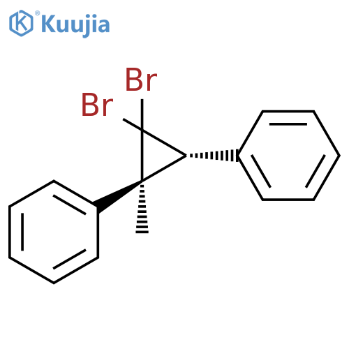 Benzene, 1,1'-(3,3-dibromo-1-methyl-1,2-cyclopropanediyl)bis-, trans- (9CI) structure