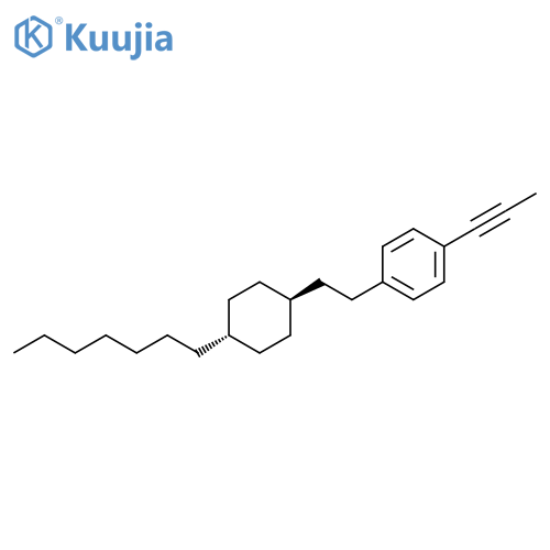 Benzene, 1-[2-(4-heptylcyclohexyl)ethyl]-4-(1-propynyl)-, trans- structure