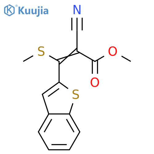 2-Propenoic acid, 3-benzo[b]thien-2-yl-2-cyano-3-(methylthio)-, methylester structure