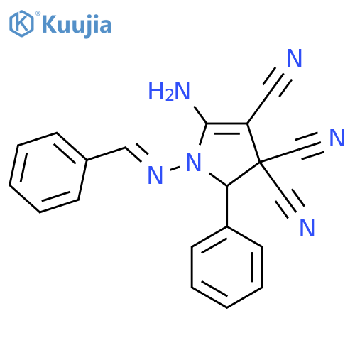 5-Amino-1-[(E)-benzylideneamino]-2-phenyl-2H-pyrrole-3,3,4-tricarbonitrile structure