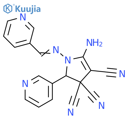 3H-Pyrrole-3,3,4-tricarbonitrile,5-amino-1,2-dihydro-2-(3-pyridinyl)-1-[(3-pyridinylmethylene)amino]- structure
