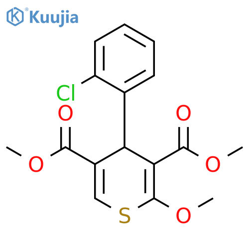 4H-Thiopyran-3,5-dicarboxylic acid, 4-(2-chlorophenyl)-2-methoxy-, 3,5-dimethyl ester structure