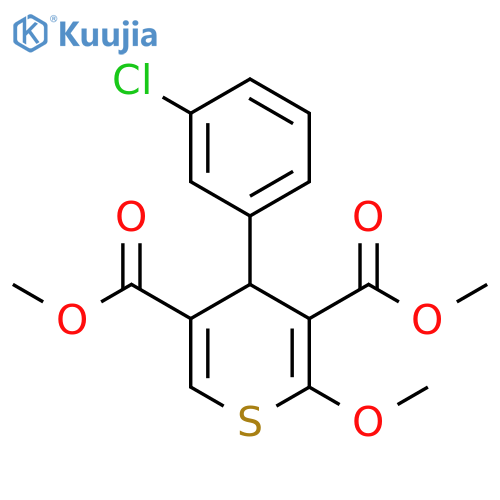 4H-Thiopyran-3,5-dicarboxylic acid, 4-(3-chlorophenyl)-2-methoxy-, 3,5-dimethyl ester structure